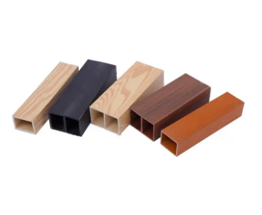 Wooden Square tube Easy to install Indoor Partition plastic WPC timber wood tube log wood grain pipe